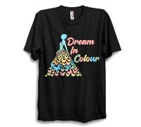 Dream in Colour Butterfly Rainbow - Camiseta unisex brillante y colorida - Camiseta gráfica positiva inspirada en el orgullo, Negro, 7 Años
