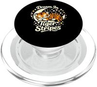 Dream In Tiger Stripes Tigre Dormido en la Luna PopSockets PopGrip para MagSafe