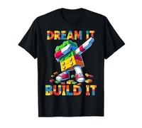 Dream It Build It Funny Blocks Bricks Toy Master Builder Camiseta