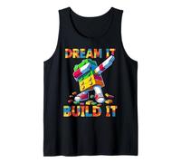 Dream It Build It Funny Blocks Bricks Toy Master Builder Camiseta sin Mangas