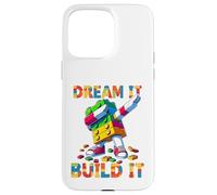 Dream It Build It Funny Blocks Bricks Toy Master Builder Carcasa para iPhone 15 Pro MAX