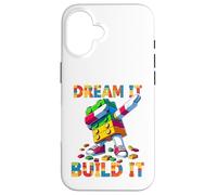 Dream It Build It Funny Blocks Bricks Toy Master Builder Carcasa para iPhone 16