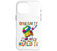 Dream It Build It Funny Blocks Bricks Toy Master Builder Carcasa para iPhone 16 Pro MAX