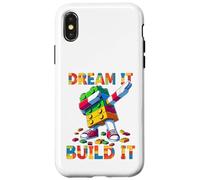 Dream It Build It Funny Blocks Bricks Toy Master Builder Carcasa para iPhone X/XS