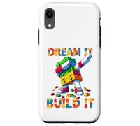 Dream It Build It Funny Blocks Bricks Toy Master Builder Carcasa para iPhone XR