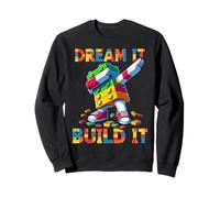 Dream It Build It Funny Blocks Bricks Toy Master Builder Sudadera