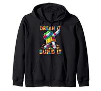 Dream It Build It Funny Blocks Bricks Toy Master Builder Sudadera con Capucha