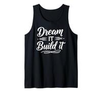 Dream it Build it Inspirational Motivation Typography Camiseta sin Mangas