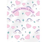 Dream it. Write it. Live it. - Aesthetic Lined Notebook: Inspirational Writing Journal with Hearts & Clouds Theme | 120 Pages, 8.5” x 11”