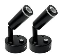 Dream Lighting 2 x Luz LED de Lectura 12v Cama Negro con USB - 2W Blanco Cálido Regulable Luz Azul - Aplique LED 12V con Interruptor para Autocaravana Caravana Barco Camper Furgoneta