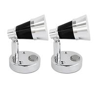 Dream Lighting 2 X Luz LED de Lectura 12V para Cama de la Autocaravana Caravana Camper Furgoneta - 2W 100LM Luz Cálida - Acabado Cromado y Aluminio Fundido - Aplique LED 12v para Barco