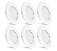 Dream Lighting 6 x Foco LED Empotrable 12V Downlight Regulable, 2W Luz Fría 6000K IP44 Corte Φ54mm, Luz LED 12v para Camper Furgoneta Caravana Autocaravana Barco Camión