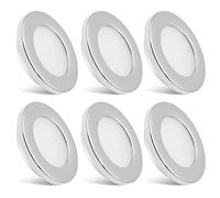 Dream Lighting 6 X Foco LED Empotrable Techo para Camper Furgoneta, 12V CC 2W Luz Cálida 3000K IP44 Corte Φ54mm Cromo, Lámparas Interior para Caravana Autocaravana Barco Camión