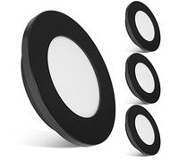 Dream Lighting Foco LED 12v Negro para Camper Caravana Autocaravana Barco Furgoneta Cocina Luz Empotrable IP44 2W 70MM 3000K Blanco Cálido