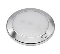 Dream Lighting Luz LED 12V Ultraplana - Ø12,7CM 4,5W 3000K Luz Cálida Regulable Acabado Cromado - Lampara Interior IP44 para Caravana Autocaravana Camper Furgoneta Camperizada Barco Caravana