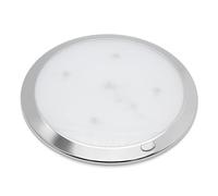 Dream Lighting Plafon LED 12v Autocaravana, Luz LED Interior para Caravana Camper Burgoneta Barco, Ø21,6CM 14,2W 830LM Luz Cálido 3000K Regulable Acabado Cromado Lampara de Techo Ultrafino