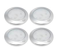 Dream Lighting Plafon LED 12v con Interruptor Ultrafino Luz Calida 2W 3000K Luces LED Cromado para Caravana Autocaravana Camper Furgoneta Interior 4 Paquetes