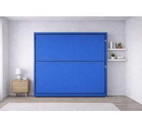 -Dream- Litera Plegable de Pared Que Ahorra Espacio, 2 Camas Individuales, con Escalera y barandilla de Seguridad, 209 x 198 x 35 cm, tapizado en Piel sintética. COLCHONES NO INCLUIDOS (Azul)