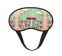 Dream Mushroom - Antifaz de satén con borde negro para una comodidad óptima y bloqueo de la luz