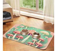Dream Mushroom - Mantel individual de piel absorbente para mascotas, 40 x 60 cm, bonito diseño de gato y perro, almacenamiento portátil