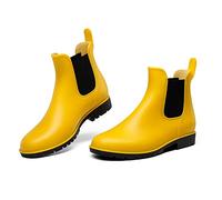 DREAM PAIRS Botas Agua Chelsea Mujer | PVC impermeable prueba 15000 veces, suela antideslizante, paneles elásticos, lengüeta trasera.