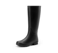 DREAM PAIRS Botas Alta de Agua Mujer Botas Lluvia de Goma Zapatos Impermeables Botas Antideslizanets con Forro Tela,Size 42,Negro,DWEMRB2508