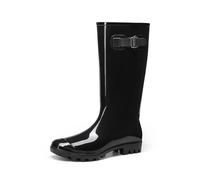 DREAM PAIRS Botas Alta de Agua Mujer Zapatos de Lluvia Impermeable Botines de Moda Antideslizante,Size 40,Negro,SDRB2418W-E