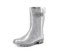 DREAM PAIRS Botas Alta PVC de Agua Mujer Zapatos de Lluvia Impermeable Antideslizante Ligero Moda,Size 40,Plata,DWEMRB2507