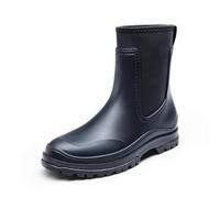 DREAM PAIRS Botas de Agua Mujer Chelsea Zapatos de Lluvia Impermeable Media Caña Botines de PVC de Moda Flexible y Antideslizante,Size 40,Azul Marino,SDRB2406W-E