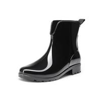 DREAM PAIRS Botas de Agua Mujer Chelsea Zapatos de Lluvia Impermeable Wellington Botines de Agua de Moda Antideslizante,Size 39,Negro,SDRB2417W-E