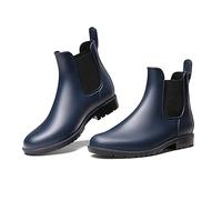 DREAM PAIRS Botas de Agua Mujer Chelsea Zapatos de Lluvia Impermeable Wellington Botines de Goma de Moda Flexible y Antideslizante,Size 43,Armada,SDRB2201W-E