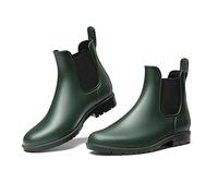 DREAM PAIRS Botas de Agua Mujer Chelsea Zapatos de Lluvia Impermeable Wellington Botines de Goma de Moda Flexible y Antideslizante,Size 41,Verde/Oliva,SDRB2201W-E