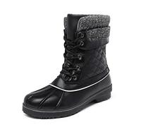 DREAM PAIRS Botas de Invierno para Mujer, Impermeables de Media Pantorrilla, Cálidas y Perfectas Para El Exterior,Size 41.5,Negro,MONTE_01