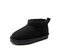 DREAM PAIRS Botas de invierno para niños y niñas, con forro de piel sintética, cálidas, botas cortas para niños pequeños y grandes, Negro, 4 Big Kid