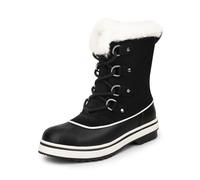 DREAM PAIRS Botas Invierno para Mujer Botas de Nieve con Forro Cálido Zapatos Invierno Botas Trekking al Aire Libre,Size 36.5,Negro,SDSB2412W