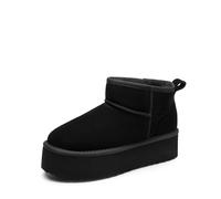 DREAM PAIRS Botas Nieve con Plataforma Mujer Botines de Invierno con Plantilla de Espuma Viscoelástica Suela Ligera y Antideslizante FuzzyClassic,Size 41.5,Negro,SDSB2427W
