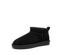 DREAM PAIRS Botas Nieve Plana Corta Mujer con Forro Calido Botines de Invierno con Suela Ligera y Antideslizante FuzzyClassic Mini Botas,Size 38,Negro,SDSB2405W