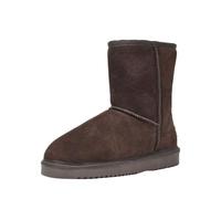 DREAM PAIRS Botas Nieve Plana de Media Caña Mujer Botines de Invierno con Suela Ligera y Antideslizante FuzzyClassic Bota,Size 44,Marrón,Shorty_New