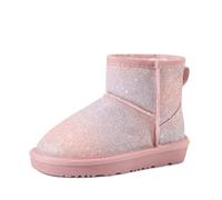 DREAM PAIRS Botas para Niñas Botas para Niños Zapatos de Nieve Clásicos de Bajo,Size 36,Rosa/Arco Iris,KSB214-1