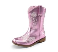 DREAM PAIRS Botas vaqueras vaqueras para niñas, Púrpura, 4 Big Kid