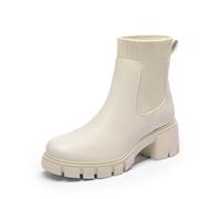 DREAM PAIRS Botas y botines de mujer con tacón grueso,Size 40,Desnudo,SDAB2312W