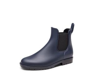 DREAM PAIRS Botines PVC de Agua Mujer Zapatos de Lluvia Impermeable Antideslizante Ligero con Etiqueta para Quedarse y Quitarse Facil,Size 41.5,Armada,SDRB2413W