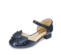 DREAM PAIRS Kids Bailarinas Niña Zapatos de Vestir de Tacón Cómodos para Fiesta Ballet Flats Chicas Princesa Brillante con Lazo Armada SDFL2314K-E Talla 28 (EUR)