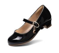 DREAM PAIRS Kids Bailarinas Niña Zapatos de Vestir de Tacón Cómodos para Fiesta Ballet Flats Chicas Princesa Brillante KFL219,Size 37.5,Negro/Pat,KFL219