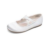 Dream Pairs Kids Bailarinas Niñas Mary Jane Zapatos Planos Elegantes Princesa Fiestas Bailarina Enhebrar Angie-2, Blanco, 30 EU