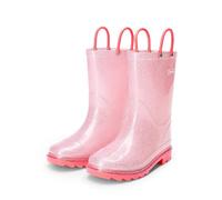DREAM PAIRS KIDS Botas de Agua Niños Unisex Zapatos de Lluvia Impermeable Flexible y Antideslizante,Size 31,Rosa,KKEMRB2501