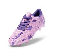 DREAM PAIRS Kids Botas de Fútbol Sala Niños Zapatos de Fútbol Transpirables Unisex Zapatillas de Entrenamiento Deportivas para Exteriores,Size 33.5,Rosado Morado,SDSO2301K