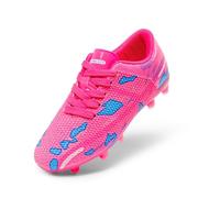 DREAM PAIRS Kids Botas de Fútbol Sala Niños Zapatos de Fútbol Transpirables Unisex Zapatillas de Entrenamiento Deportivas para Exteriores,Size 37.5,Rosa Fuerte/Azul,SDSO2301K