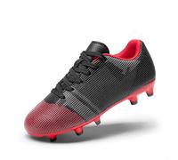 DREAM PAIRS Kids Botas de Fútbol Sala Niños Zapatos de Fútbol Transpirables Unisex Zapatillas Deportivas,Size 36,Negro/Rojo,SDSO224K