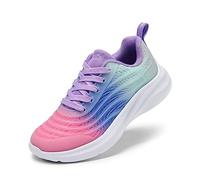 DREAM PAIRS Kids Zapatillass para Niñas y Niños con Cordones Deportivos para Running con Proteccion TPU de Dedo de Pie Durables,Size 28.5,Rosa/Azul/Verde Claro,SDRS2330K